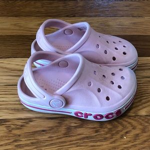 Pale pink toddler croc clogs